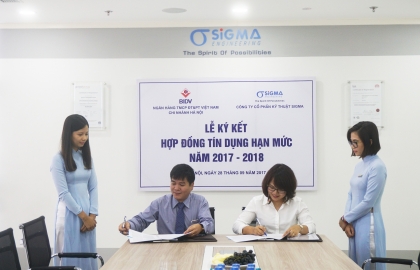 Sigma Engineering JSC and BIDV Hanoi signed a Credit Limit Contract in 2017 - 2018